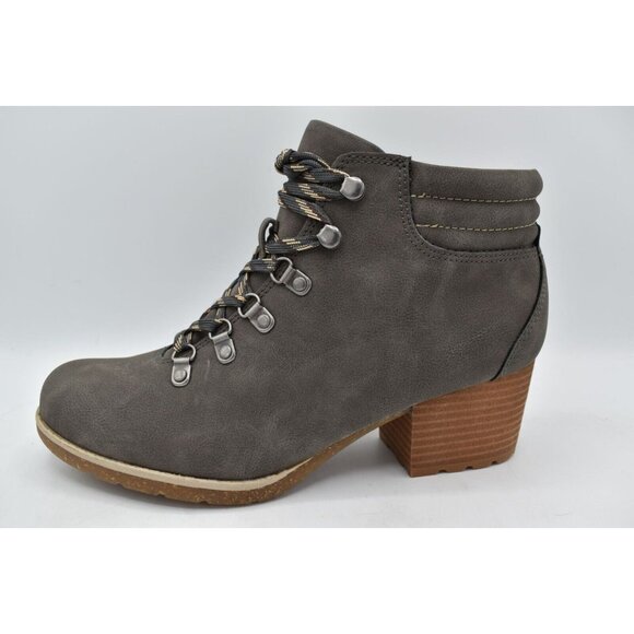 B.O.C By Born Womens Size 9 Alder Light Grey Nubuck PU Heeled Booties Boots - Picture 5 of 12